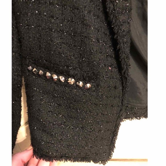 $120 Topshop Tweed Blazer with Sparkle and Studs - Picture 3 of 5
